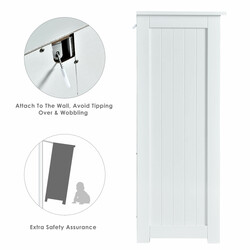 Badeværelseskab hvid MDF 60x30x81 cm med 3 skuffer og justerbar hylde