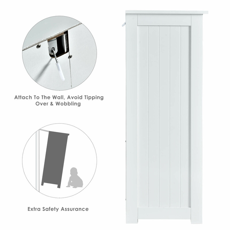 Badeværelseskab hvid MDF 60x30x81 cm med 3 skuffer og justerbar hylde