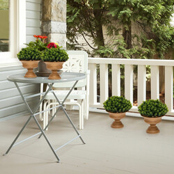 4 kunstige mini grantræer med vintagepotter 26x26x30 cm indendørs