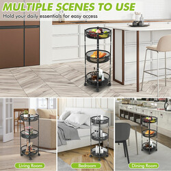 Metalvogn 3-etagers sort sammenfoldelig 37