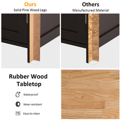 Mobil køkkenø brun 100x48x90 cm med skuffe hylder og hjul