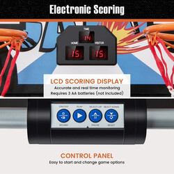 Sammenklappelig arkadebasket med to jernkurve digital pointtæller fire spillere
