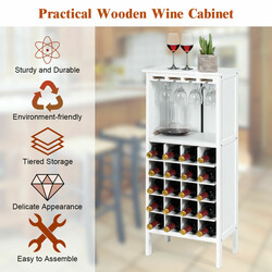 Vinskab hvid MDF og fyr 42x24