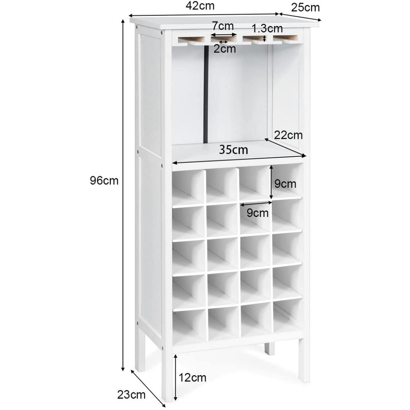 Vinskab hvid MDF og fyr 42x24