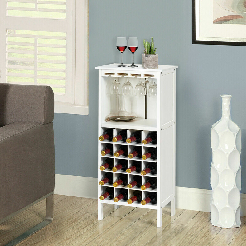 Vinskab hvid MDF og fyr 42x24