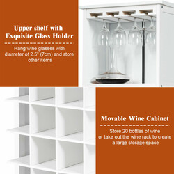 Vinskab hvid MDF og fyr 42x24