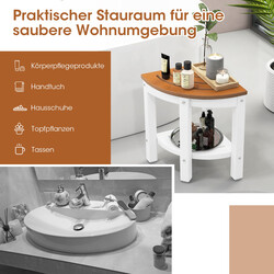 Hjørnebænk i hvid HDPE med ekstra hylde 32x32x44 cm 150 kg