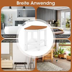 Hjørnebænk i hvid HDPE med ekstra hylde 32x32x44 cm 150 kg