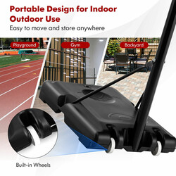 Basketballmål sort justerbar 130 til 305 cm metal HDPE indendørs udendørs