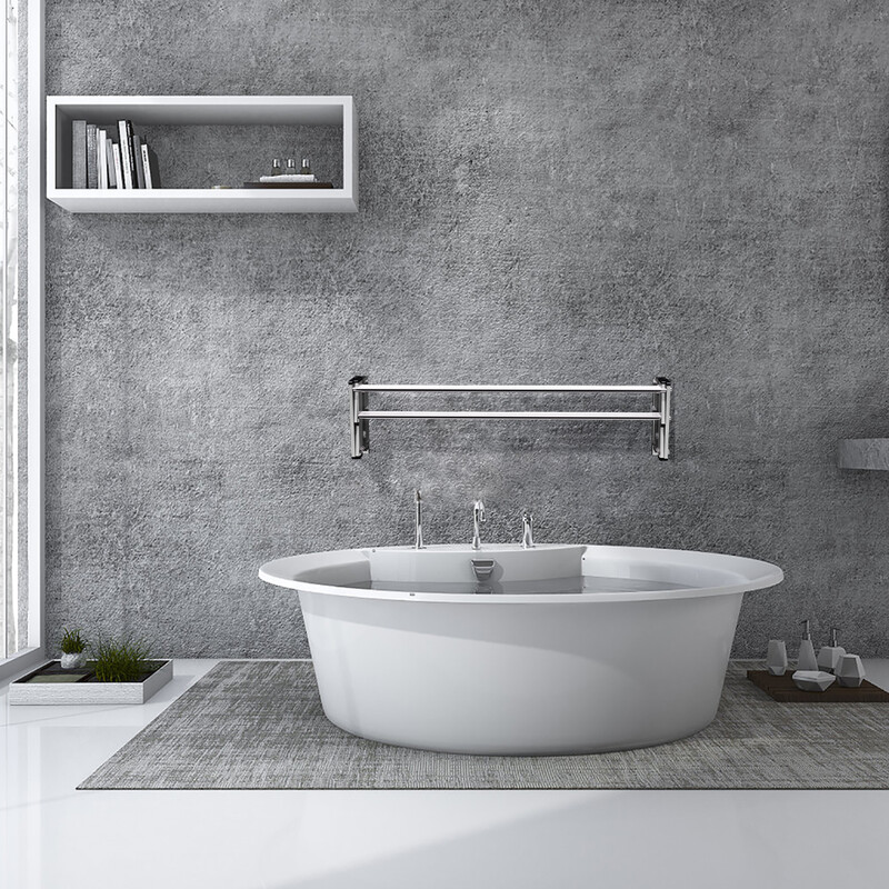 Vægmonteret tørrestativ rustfrit stål 8 stænger 25 kg kapacitet 86x64 cm