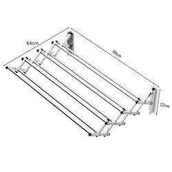 Vægmonteret tørrestativ rustfrit stål 8 stænger 25 kg kapacitet 86x64 cm