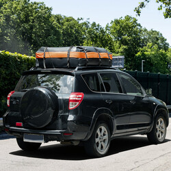 Tagboks vandtæt PVC 600 l 132x100x43 cm sort orange