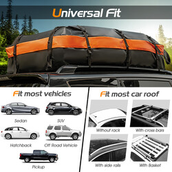 Tagboks vandtæt PVC 600 l 132x100x43 cm sort orange