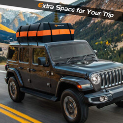 Tagboks vandtæt PVC 600 l 132x100x43 cm sort orange