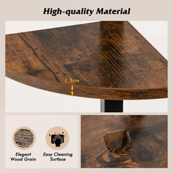 Hjørnehylde spånplade metal brun sort 34x34x124 cm 4 hylder