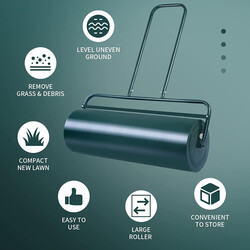 Græsvalse i galvaniseret stål 90 cm cylinderdiameter 30 cm 63 l