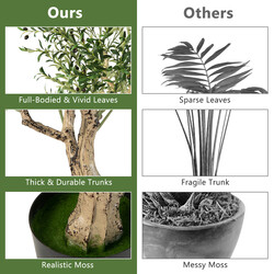 2 kunstige oliventræer 182 cm grøn silketøj 1296 blade 72 oliven