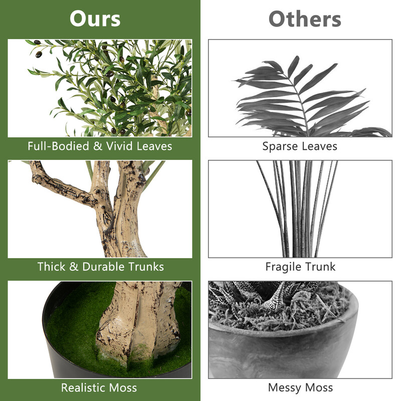 2 kunstige oliventræer 182 cm grøn silketøj 1296 blade 72 oliven