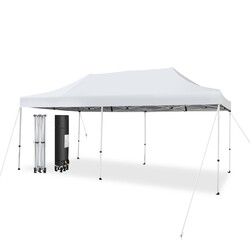 Pop-up telt 600x300 cm metalramme UV‑beskyttelse 50+ hjul 16‑20 personer