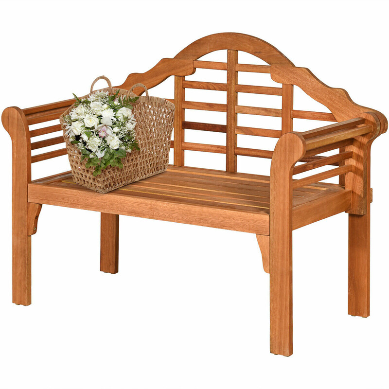 Sammenklappelig havebænk i eukalyptus 123 x 54 x 96 cm naturlig