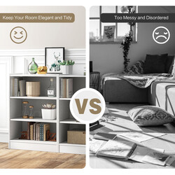 hvid trehylders bogreol med justerbare hylder i spånplade MDF 50x30x75 cm