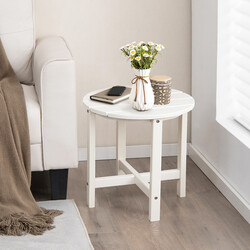 Sidebord hvid UV beskyttet HDPE 46 cm udendørs 1 stk