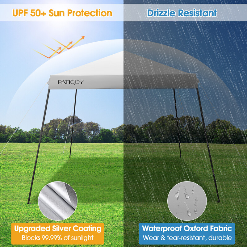 Partytelt grå 3x3 m oxford med skrå ben og UPF 50+
