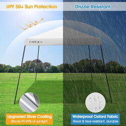 Festtelt hvid 3x3 m oxford justerbar højde netvægge