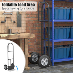 Transportvogn sort metal 300 kg kapacitet ergonomisk p‑håndtag sammenklappelig