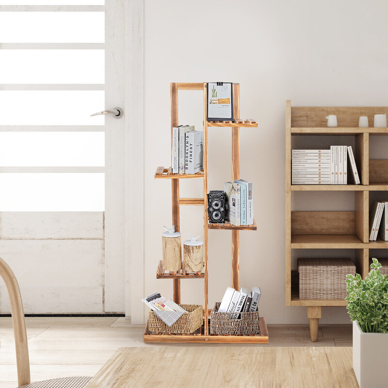 Blomsterstativ i fyr 5 niveauer brun 50x21x103 cm indendørs udendørs