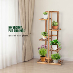 Blomsterstativ i fyr 5 niveauer brun 50x21x103 cm indendørs udendørs