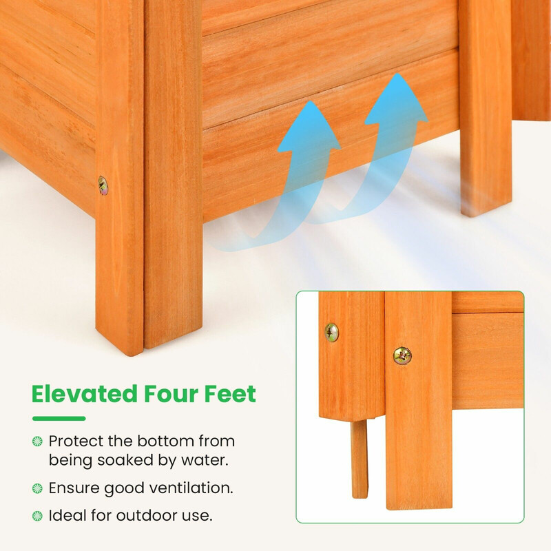 Planteringskasse med spalje orange 180 cm tannetræ metal vejrbestandig