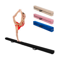 Gymnastikbalk foldbar 210 cm 10 cm bred blå suedelignende overdrag