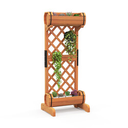 Høj plantekasse i tannetræ med espalier orange 45