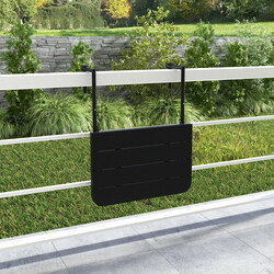 Sammenklappeligt sort rækkebord HIPS metal 62x60 cm til balkon