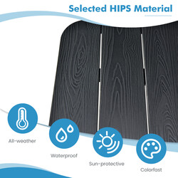 Sammenklappeligt sort rækkebord HIPS metal 62x60 cm til balkon