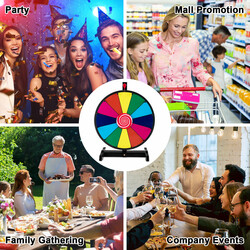 Plastik lykkehjul 38 cm med 12 farvede sektioner og whiteboardpen