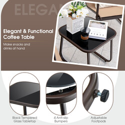 Udendørssæt 2 metalstole og bord i brun