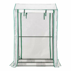 Drivhus udendørs hvid 100x81x150 cm med fire hylder