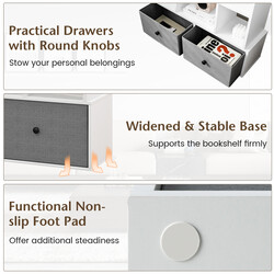 Boghylde hvid træplade 12 hylder 81 x 24 x 132 cm