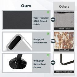 Sammenklappelig camping-seng grå 194x64x29 cm med aftagelig madras justerbart ryglæn