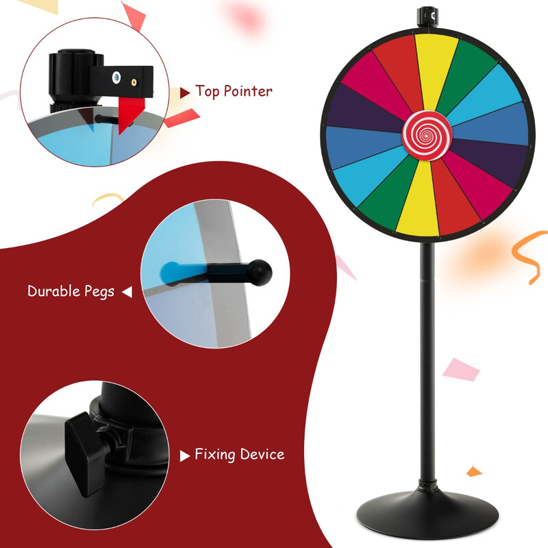 Lykkehjul 60 cm justerbart med stativ til messer og arrangementer