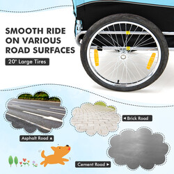 Cykelvogn til husdyr blå 40 kg kapacitet Oxford‑stof