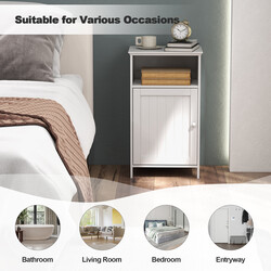 Badeværelsesskab hvid MDF gulv 40x30x70 cm med justerbar hylde