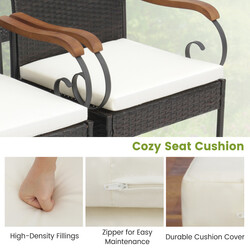 2 terrasse stole i PE‑rotting med metalramme udendørs 60x55x89 cm