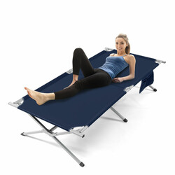 Camping-seng sammenklappelig blå 214