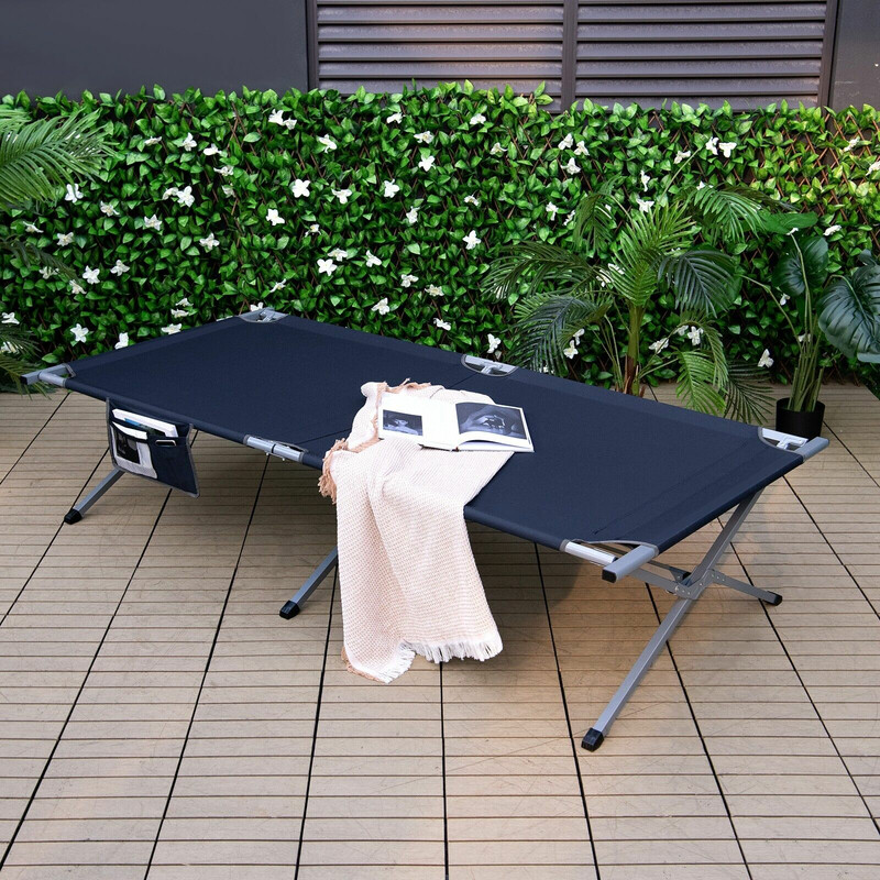 Camping-seng sammenklappelig blå 214