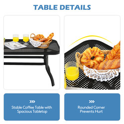 Stål 2-sæders udendørs bænk med bord og puder grå 120x74 cm