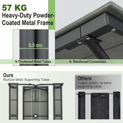 Picknickbord og bænk sæt grå HDPE 183 cm x 79 cm 8 personer