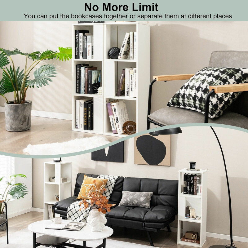 Bogreol 2-pak træ 3 niveauer hvid 33x33x100